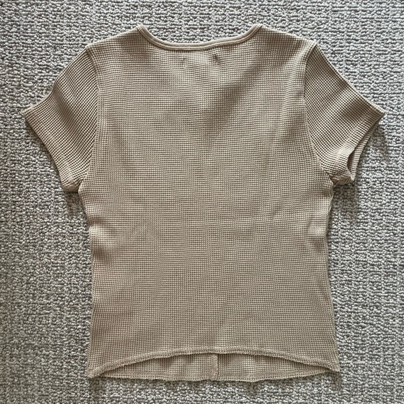 Madewell Waffle Knit Crewneck Short-Sleeve Crop Tee (Size XS NWT) - Picture 4 of 5